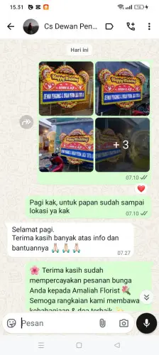 Testimonial Papan Bunga Pernikahan summarecon kelapa gading